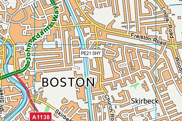 PE21 0HY map - OS VectorMap District (Ordnance Survey) PE21 0HY map - OS VectorMap District (Ordnance Survey)