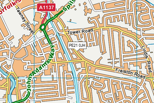 PE21 0JH map - OS VectorMap District (Ordnance Survey)