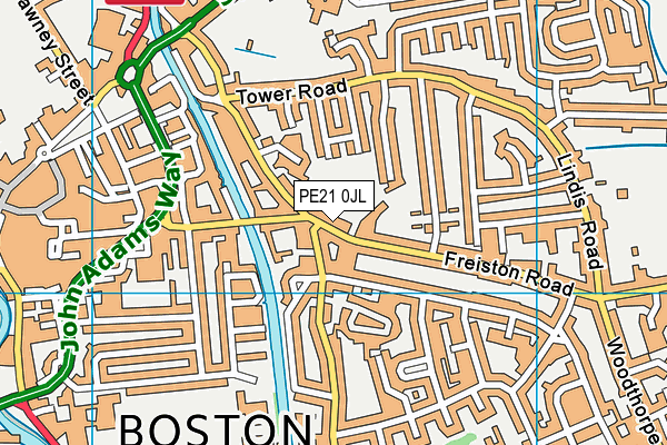 PE21 0JL map - OS VectorMap District (Ordnance Survey)