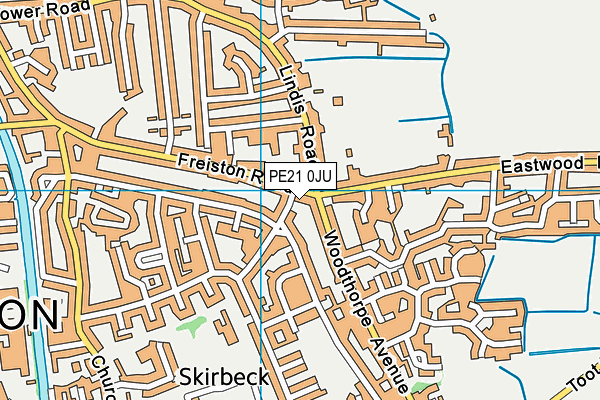 PE21 0JU map - OS VectorMap District (Ordnance Survey) PE21 0JU map - OS VectorMap District (Ordnance Survey)