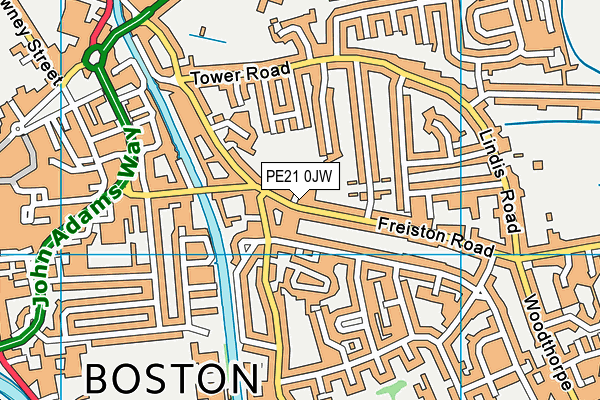 PE21 0JW map - OS VectorMap District (Ordnance Survey) PE21 0JW map - OS VectorMap District (Ordnance Survey)