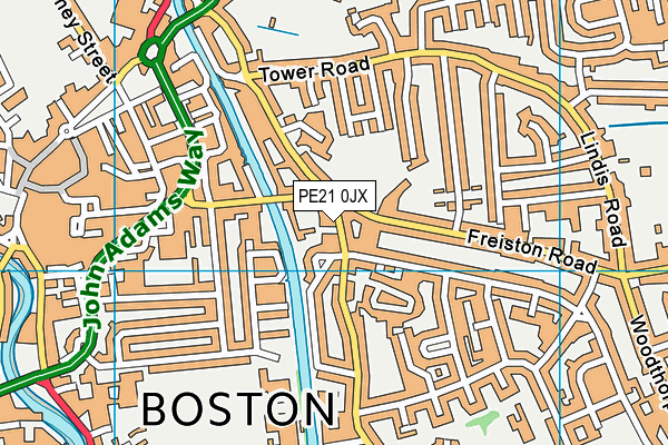 PE21 0JX map - OS VectorMap District (Ordnance Survey)