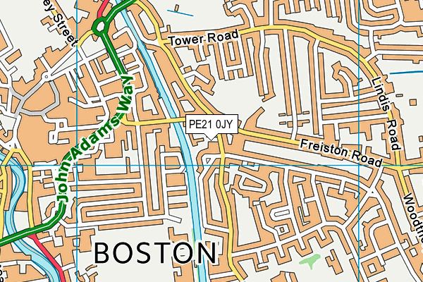 PE21 0JY map - OS VectorMap District (Ordnance Survey)