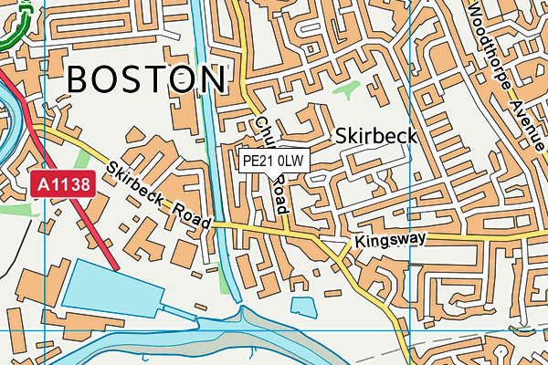 PE21 0LW map - OS VectorMap District (Ordnance Survey) PE21 0LW map - OS VectorMap District (Ordnance Survey)