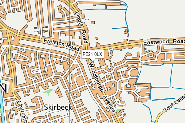PE21 0LX map - OS VectorMap District (Ordnance Survey) PE21 0LX map - OS VectorMap District (Ordnance Survey)