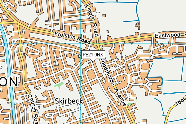 PE21 0NX map - OS VectorMap District (Ordnance Survey) PE21 0NX map - OS VectorMap District (Ordnance Survey)