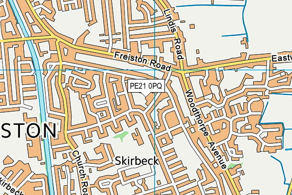 PE21 0PQ map - OS VectorMap District (Ordnance Survey)