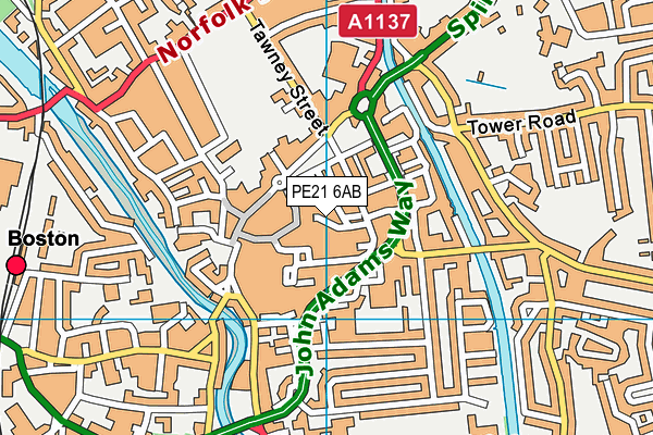 PE21 6AB map - OS VectorMap District (Ordnance Survey) PE21 6AB map - OS VectorMap District (Ordnance Survey)