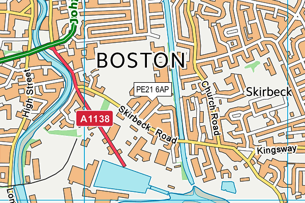 PE21 6AP map - OS VectorMap District (Ordnance Survey) PE21 6AP map - OS VectorMap District (Ordnance Survey)