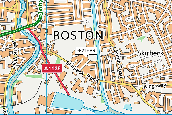 PE21 6AR map - OS VectorMap District (Ordnance Survey) PE21 6AR map - OS VectorMap District (Ordnance Survey)