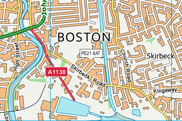 PE21 6AT map - OS VectorMap District (Ordnance Survey) PE21 6AT map - OS VectorMap District (Ordnance Survey)