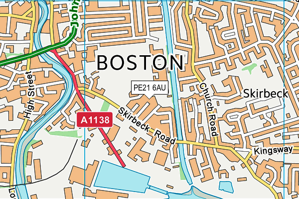 PE21 6AU map - OS VectorMap District (Ordnance Survey) PE21 6AU map - OS VectorMap District (Ordnance Survey)