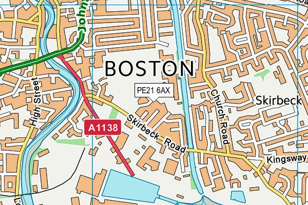 PE21 6AX map - OS VectorMap District (Ordnance Survey) PE21 6AX map - OS VectorMap District (Ordnance Survey)