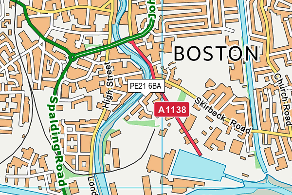 PE21 6BA map - OS VectorMap District (Ordnance Survey) PE21 6BA map - OS VectorMap District (Ordnance Survey)