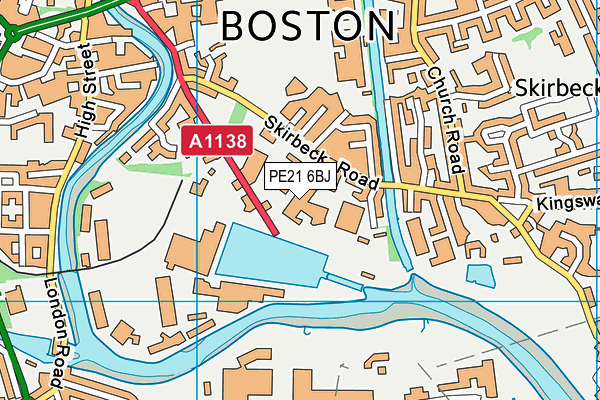PE21 6BJ map - OS VectorMap District (Ordnance Survey) PE21 6BJ map - OS VectorMap District (Ordnance Survey)