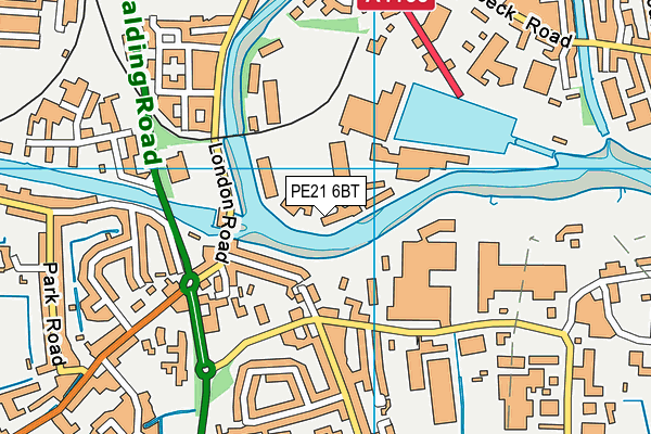 PE21 6BT map - OS VectorMap District (Ordnance Survey)