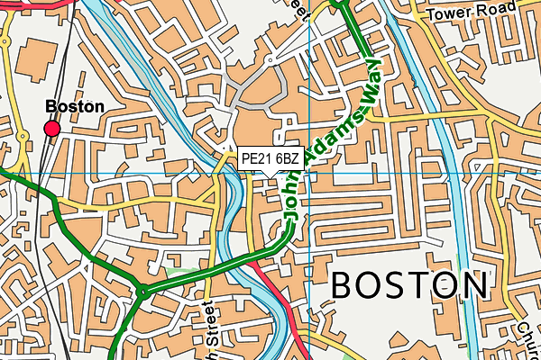 PE21 6BZ map - OS VectorMap District (Ordnance Survey) PE21 6BZ map - OS VectorMap District (Ordnance Survey)