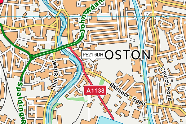 PE21 6DH map - OS VectorMap District (Ordnance Survey)