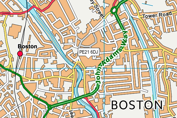 PE21 6DJ map - OS VectorMap District (Ordnance Survey)