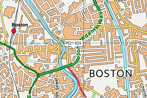 PE21 6DX map - OS VectorMap District (Ordnance Survey) PE21 6DX map - OS VectorMap District (Ordnance Survey)