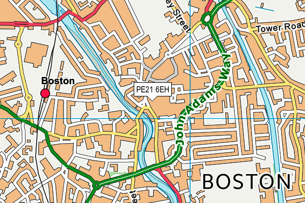 PE21 6EH map - OS VectorMap District (Ordnance Survey)