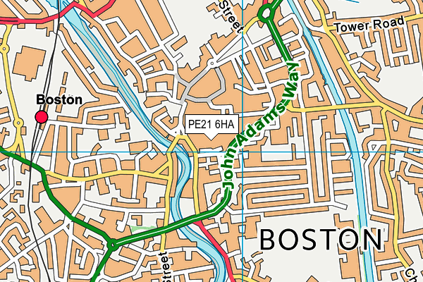PE21 6HA map - OS VectorMap District (Ordnance Survey)