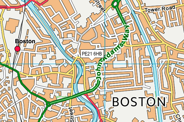 PE21 6HB map - OS VectorMap District (Ordnance Survey)