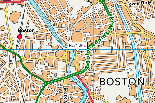 PE21 6HE map - OS VectorMap District (Ordnance Survey) PE21 6HE map - OS VectorMap District (Ordnance Survey)