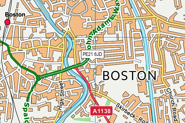 PE21 6JD map - OS VectorMap District (Ordnance Survey) PE21 6JD map - OS VectorMap District (Ordnance Survey)