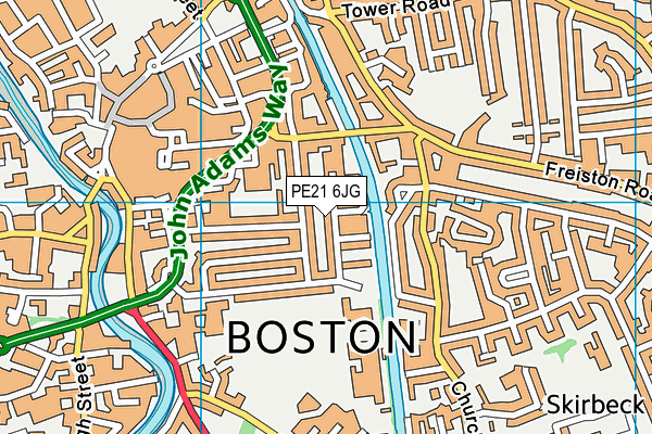 PE21 6JG map - OS VectorMap District (Ordnance Survey)