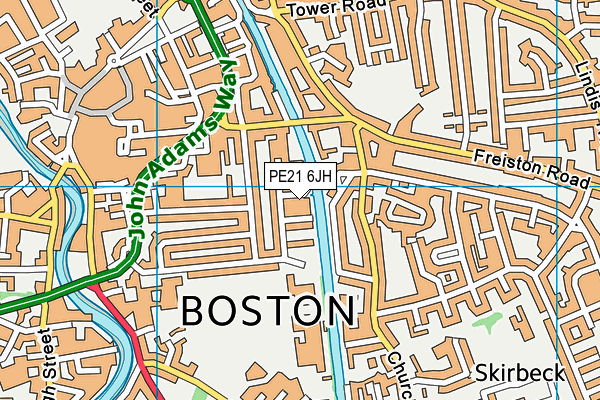 PE21 6JH map - OS VectorMap District (Ordnance Survey)