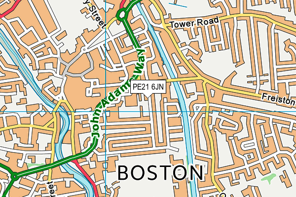 PE21 6JN map - OS VectorMap District (Ordnance Survey)