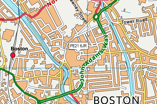 PE21 6JR map - OS VectorMap District (Ordnance Survey) PE21 6JR map - OS VectorMap District (Ordnance Survey)
