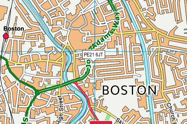 PE21 6JT map - OS VectorMap District (Ordnance Survey) PE21 6JT map - OS VectorMap District (Ordnance Survey)