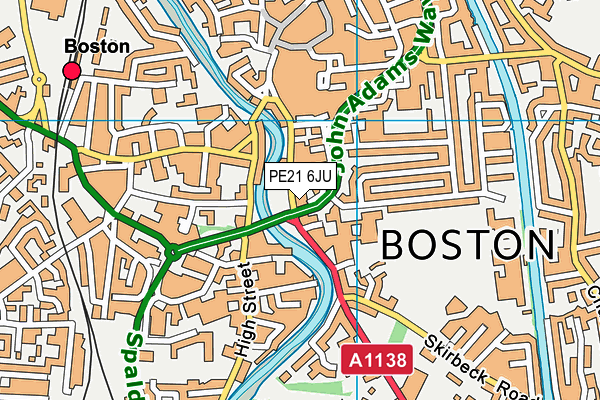 PE21 6JU map - OS VectorMap District (Ordnance Survey) PE21 6JU map - OS VectorMap District (Ordnance Survey)
