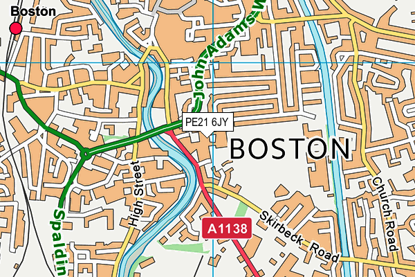 PE21 6JY map - OS VectorMap District (Ordnance Survey) PE21 6JY map - OS VectorMap District (Ordnance Survey)