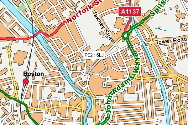 PE21 6LJ map - OS VectorMap District (Ordnance Survey)