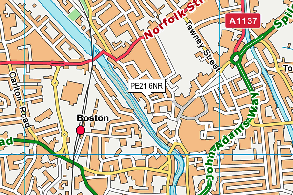 PE21 6NR map - OS VectorMap District (Ordnance Survey)