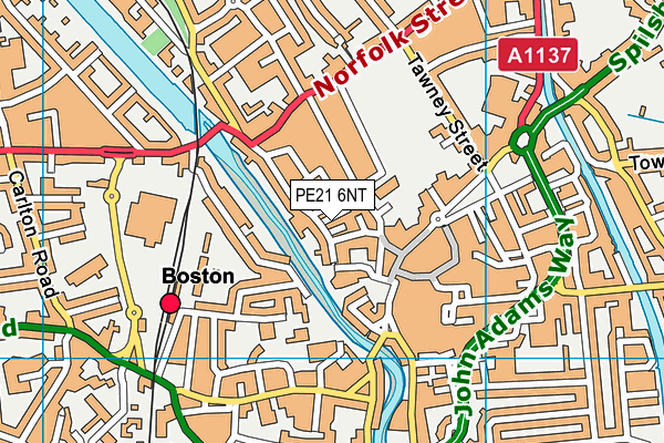 PE21 6NT map - OS VectorMap District (Ordnance Survey)