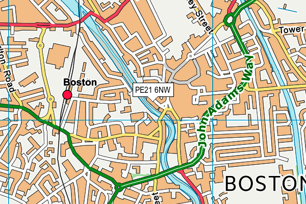 PE21 6NW map - OS VectorMap District (Ordnance Survey) PE21 6NW map - OS VectorMap District (Ordnance Survey)