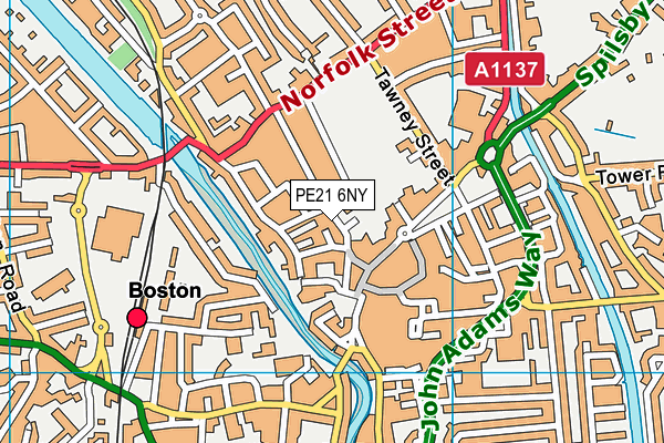 PE21 6NY map - OS VectorMap District (Ordnance Survey)