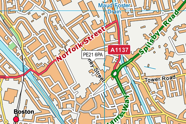 PE21 6PA map - OS VectorMap District (Ordnance Survey) PE21 6PA map - OS VectorMap District (Ordnance Survey)