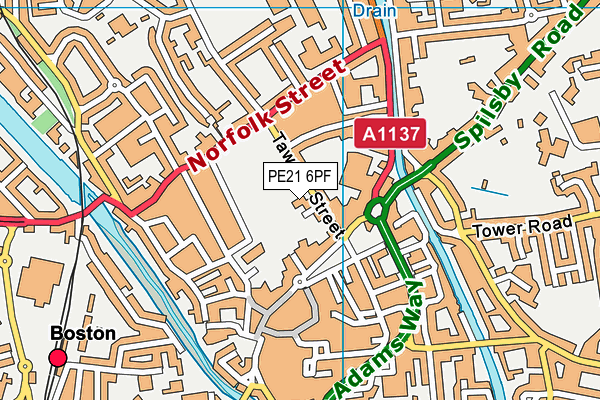 PE21 6PF map - OS VectorMap District (Ordnance Survey) PE21 6PF map - OS VectorMap District (Ordnance Survey)
