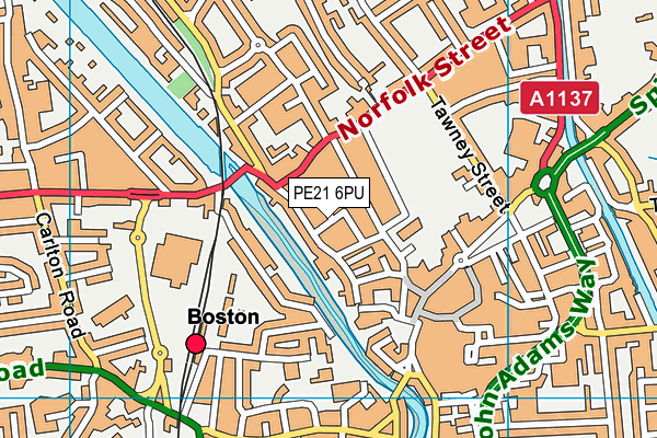 PE21 6PU map - OS VectorMap District (Ordnance Survey) PE21 6PU map - OS VectorMap District (Ordnance Survey)