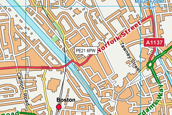 PE21 6PW map - OS VectorMap District (Ordnance Survey) PE21 6PW map - OS VectorMap District (Ordnance Survey)