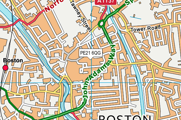 PE21 6QG map - OS VectorMap District (Ordnance Survey)