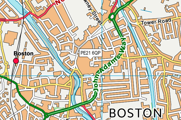 PE21 6QP map - OS VectorMap District (Ordnance Survey)