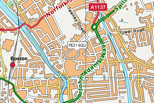 PE21 6QU map - OS VectorMap District (Ordnance Survey) PE21 6QU map - OS VectorMap District (Ordnance Survey)