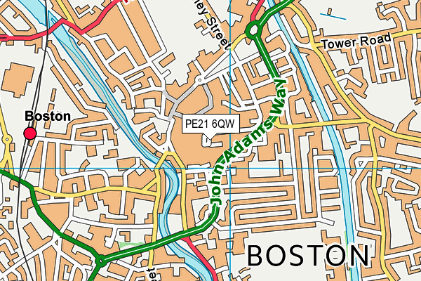 PE21 6QW map - OS VectorMap District (Ordnance Survey) PE21 6QW map - OS VectorMap District (Ordnance Survey)