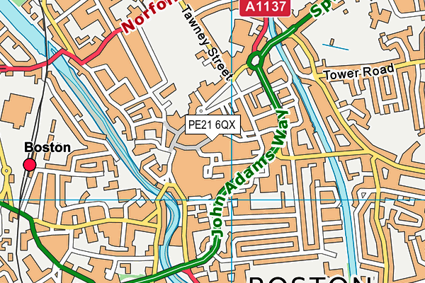 PE21 6QX map - OS VectorMap District (Ordnance Survey) PE21 6QX map - OS VectorMap District (Ordnance Survey)